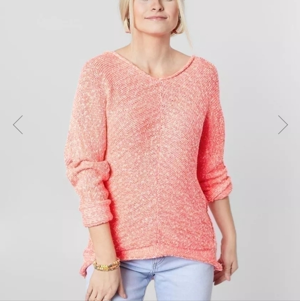 FREE PEOPLE BRIGHT LIGHT COARSE SWEATER, SZ MEDIUM